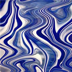 Spectrum Blue White Clear - Baroque - 3mm - Non-Fusible Glass Sheets